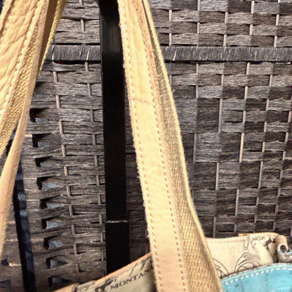 Montana West Cowboy Reversible Tote Bag Large Multicolor Leather Straps - Picture 8 of 14